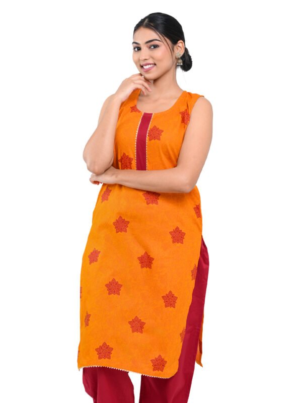 Chhabili Mustard Sleeveless Kurta