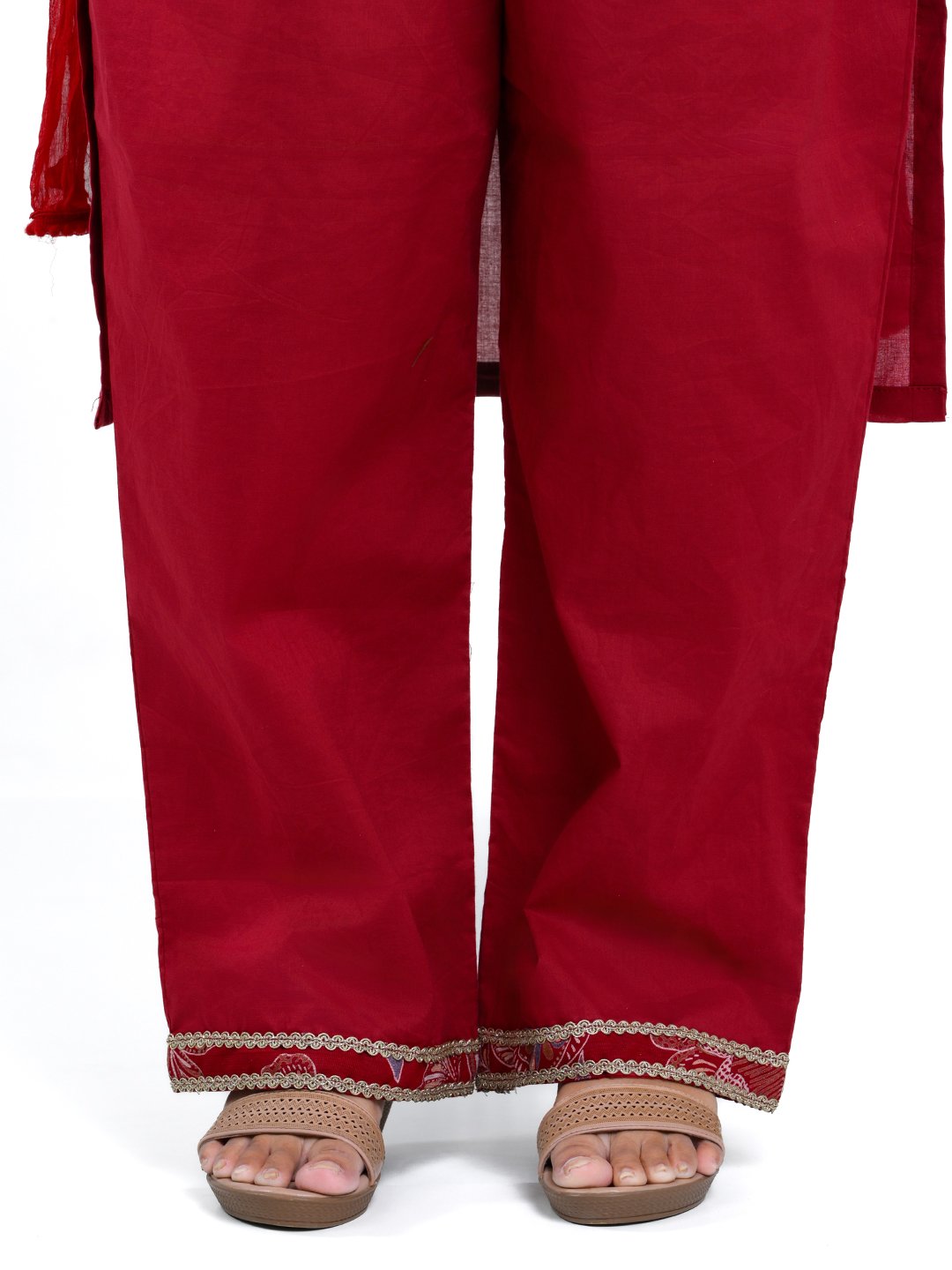Maroon Golden Printed Suit Set - Image 7