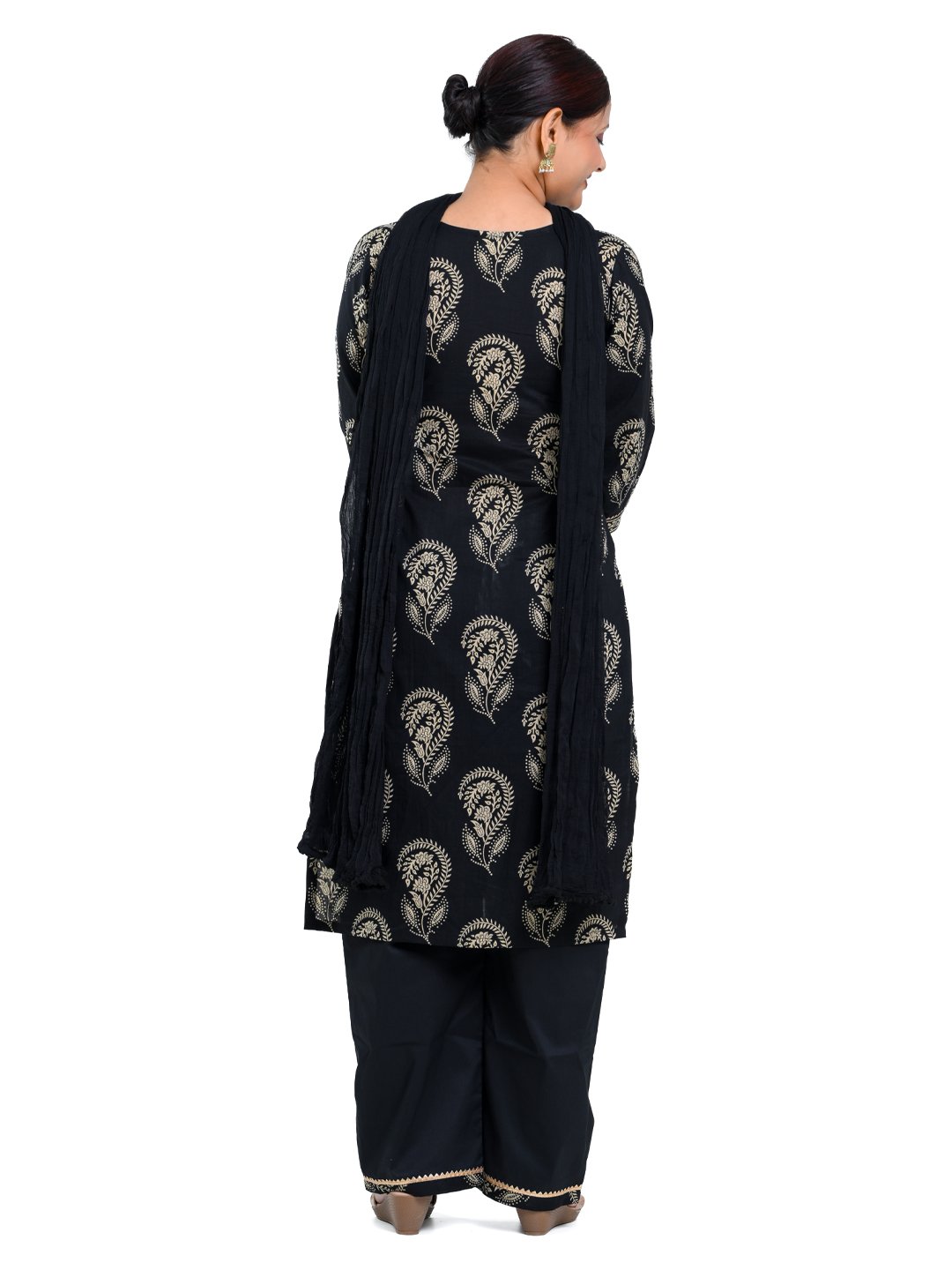 Classic Black Cotton Suit Set - Image 4