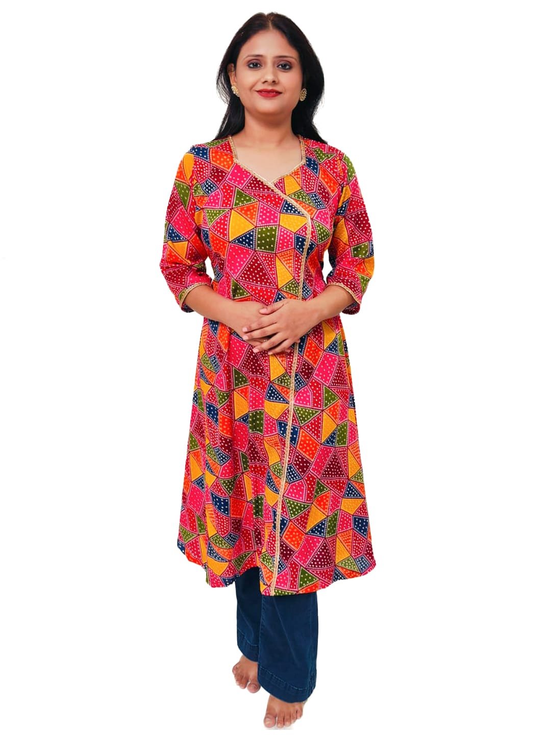 Chundri Print Traditional A-Line Kurta