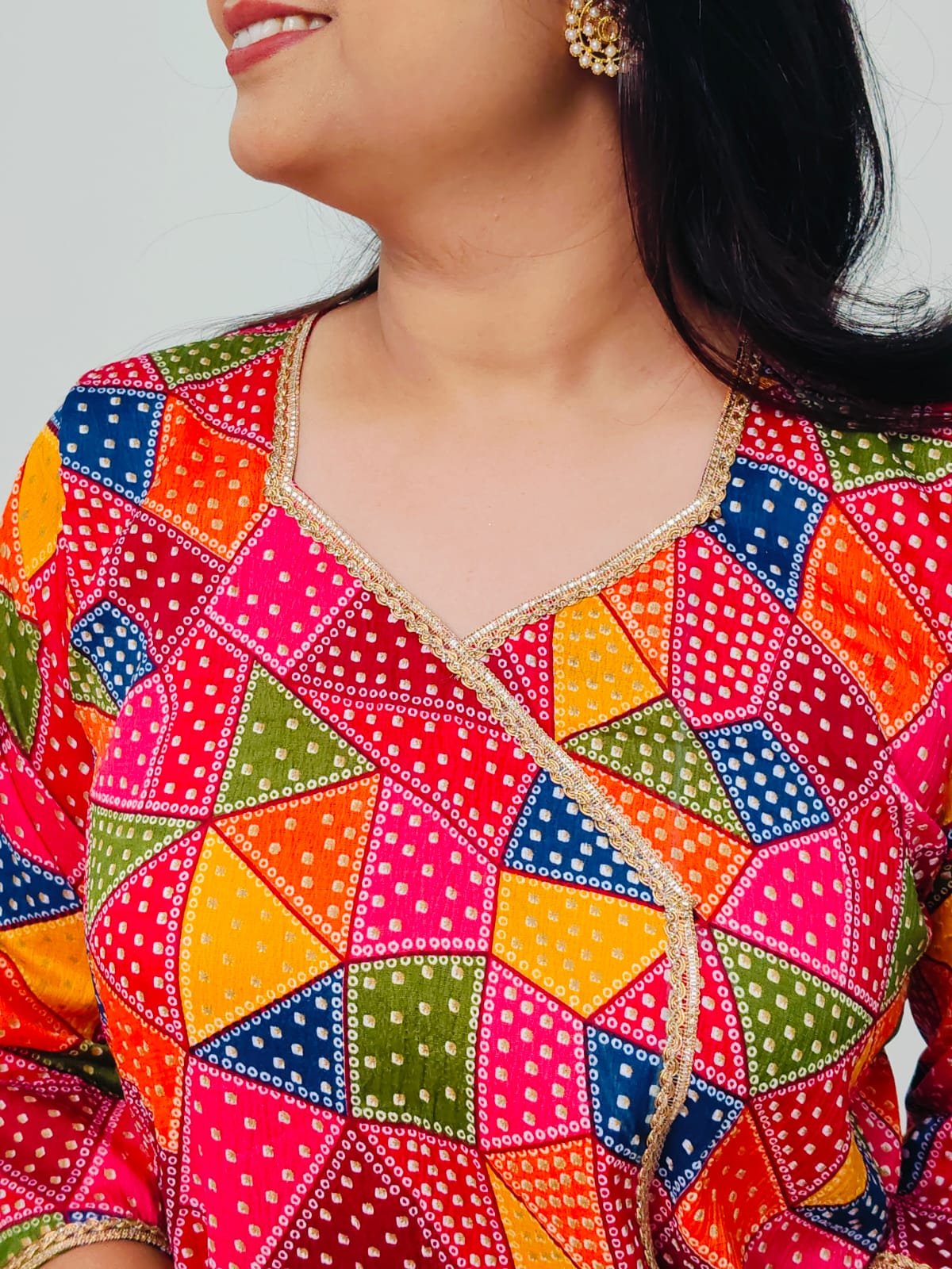 Chundri Print Traditional A-Line Kurta - Image 2