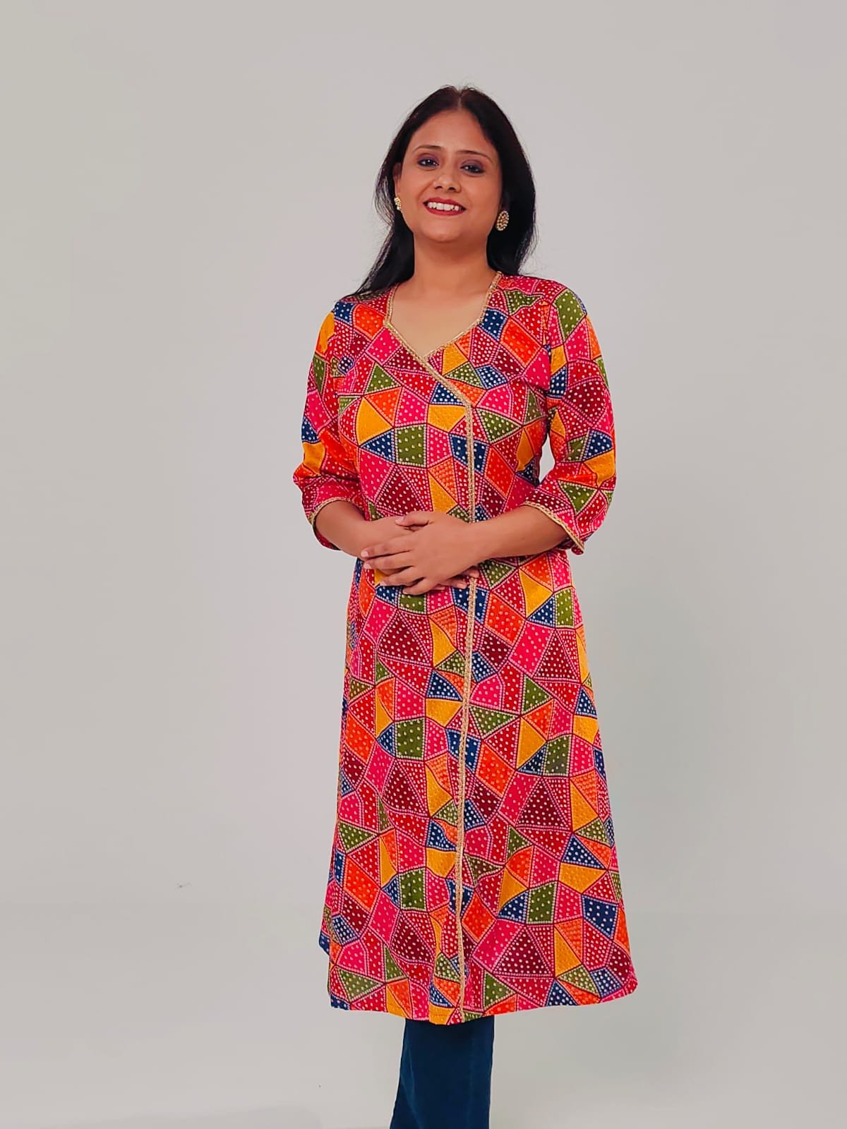 Chundri Print Traditional A-Line Kurta - Image 5